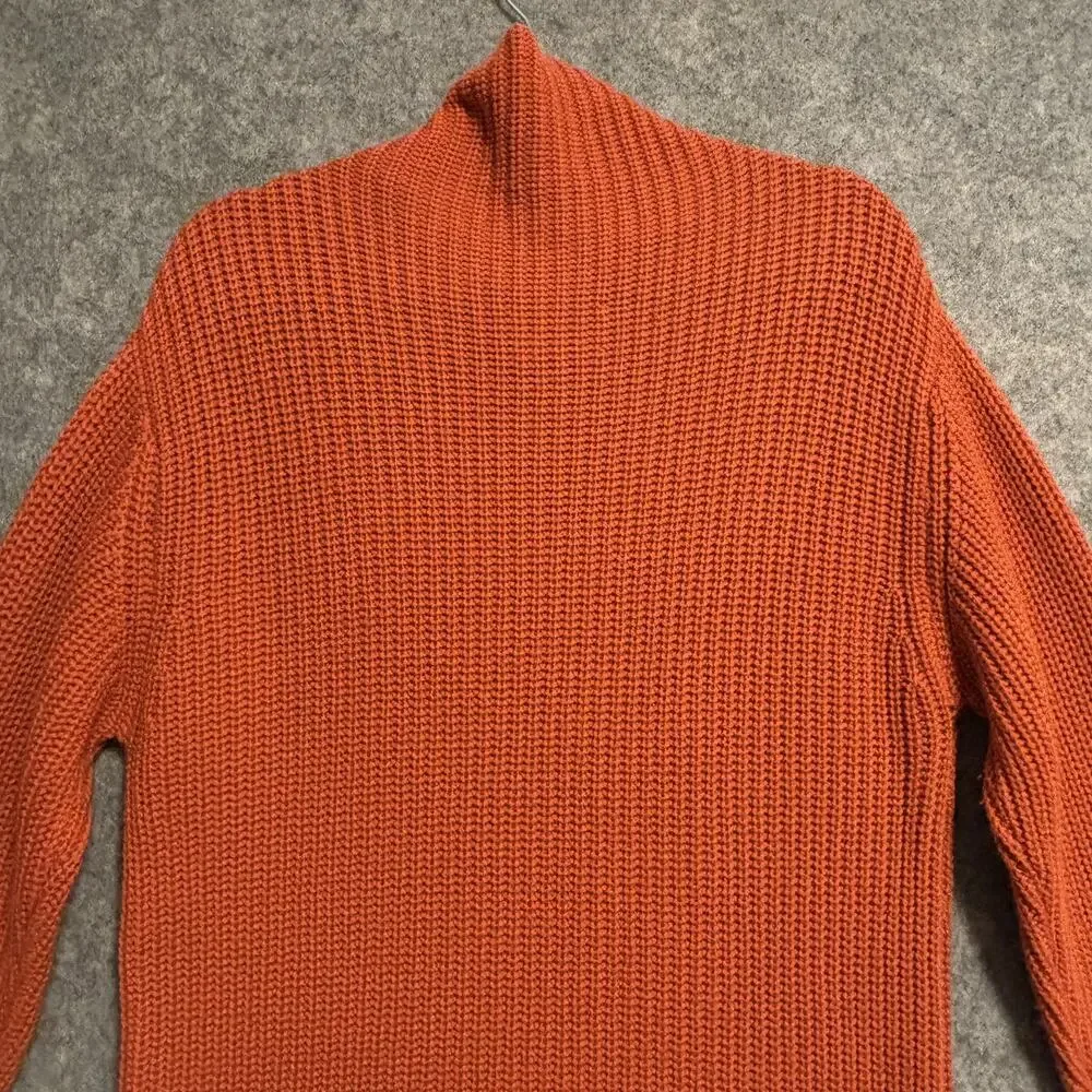 Wilfred Sweater Dress Womens XS Orange 100% Merino Wool Chunky Kint Aritzia